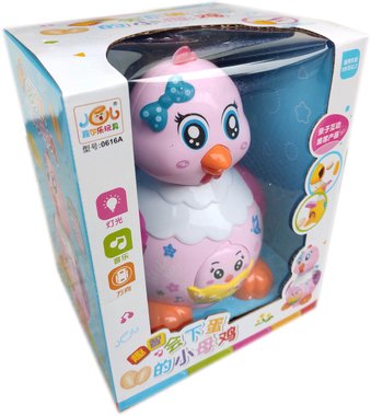 Детска занимателна играчка Кокошка с яйца със светлина и звук