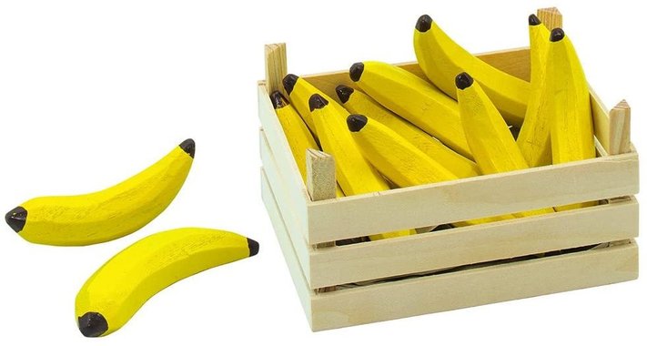 Детска дървена играчка щайга с банани Goki Bananas Fruit Crate Toy 51670