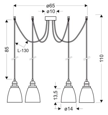 ПОЛИЛЕЙ VOICE LAMPA 4х40 W E27 ХРОМ