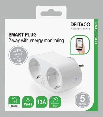 SMART КОНТАКТ ДВОЕН WIFI  БЯЛ DELTACO