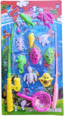 Детска играчка комплект Въдица с риби, резервна пръчка, кепче 14 части 292602