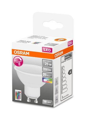 LED RGB ЛАМПА GU10 120° С ДИСТ.УПР.250LM