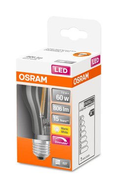 LED ЛАМПА CLA60 FIL 2700К E27 ДИМ. 806LM