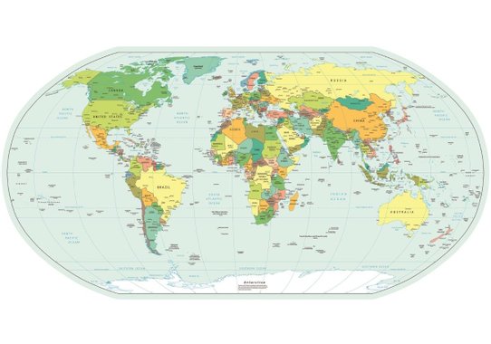 СТИКЕР 47X67СM КАРТА НА СВЕТА