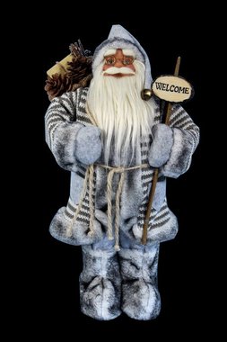 Фигура Дядо Коледа 60см, сив с табелка
