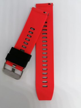 Силиконова каишка за Huawei Watch 22 mm черно/червена