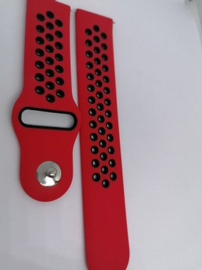 Силиконова каишка Sport 22 mm червено-черна