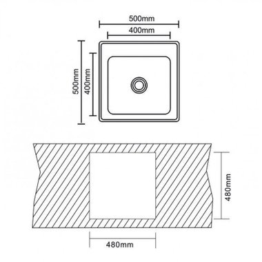 КУХНЕНСКА МИВКА INTER CERAMIC ICK 5050 ТЕМПИКО 50Х50Х19 СМ.