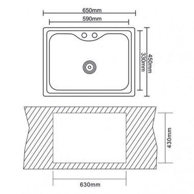 КУХНЕНСКА МИВКА INTER CERAMIC ICK 6545 65Х45Х20 СМ.