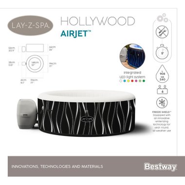 ДЖАКУЗИ Ф196X66CM BESTWAY HOLLYWOOD