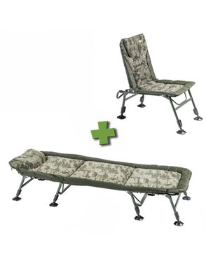 Комплект легло и стол Mivardi Bedchair CamoCODE Flat8 + Chair CamoCODE Combi