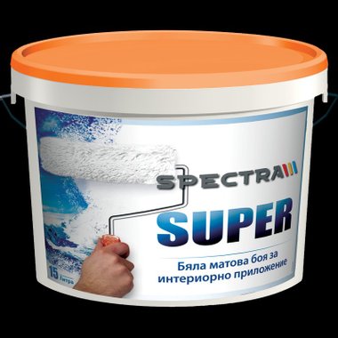 Бяла интериорна боя Spectra Super 2.5л, мат