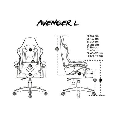 GAMING КРЕСЛО FURY AVENGER L NFF-1711