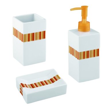Wenko комплект аксесоари за баня с оранжева лента