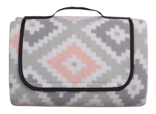 Одеяло за пикник Outono 135x175 см сиво-розово