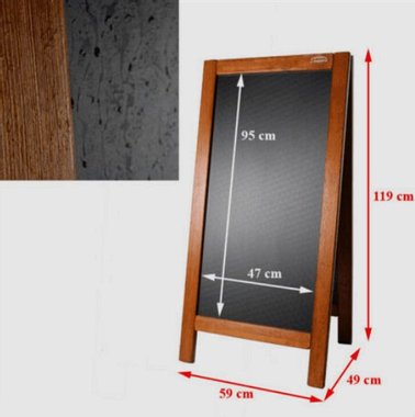 Двустранeн дървен дисплей за клиенти 119 х 59 см тъмно кафява PWMCB