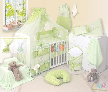 Бебешки спален комплект 7 елемента 135 x 100 см зелен 2355-grün