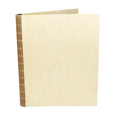 Дървено меню А4 с 12 листа, Кожа 26,5 x 32 см