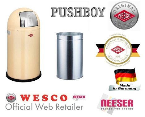 Кош за отпадъци Wesco Pushboy 175-831-23 50л кошче за боклук неръждаема стомана 