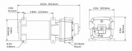 Водна помпа Seaflo SFDP1-045-040-41 12V 24V 4.5 GPM 17LPM 40PSI/2.8bar захранва яхти кемпер каравана лодки 