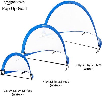 Детски футболни врати Amazon Basics ‎JP08-PUG-01 POP-UP Комплект от 2 броя портативни футболни вратички