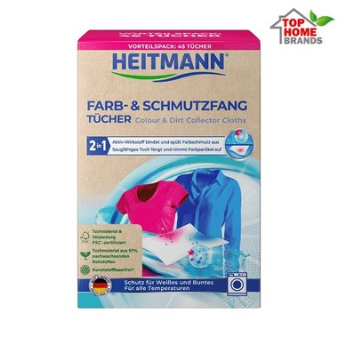 Цветоулавящи кърпички за пране HEITMANN, 45 бр