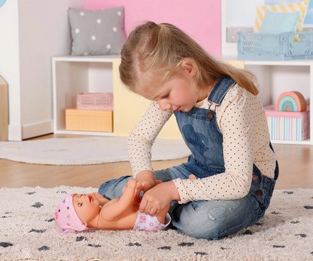 Интерактивна кукла Zapf Creation Baby Born 831960 36см с аксесоари пие вода  отива на гърне плаче спи Кукла с аксесоари