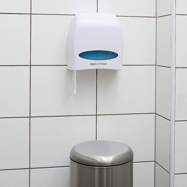 Диспенсър за тоалетна хартия Amazon Commercial ‎392A-WH-1 Стойка за тоалетна хартия Дозатор за стена