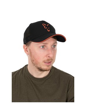 Fox Collection Trucker Cap Black & Orange шапка с козирка и мрежа