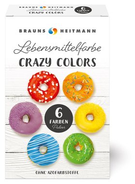 Сладкарска боя Crazy Colors HEITMANN, 6 цвята, 6x4 гр
