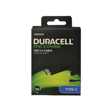 КАБЕЛ DURACELL USB 3.0-TYPE-C 1M USB5031КАБЕЛ DURACELL USB 3.0-TYPE-C 1M USB5031