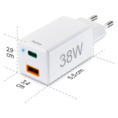 ЗАРЯДНО 220V HAMA USB-C PDQC 38W 201640ЗАРЯДНО 220V HAMA USB-C PDQC 38W 201640