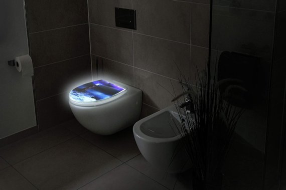 Тоалетна седалка с капак Cornat Light House KSDSC361 Тоалетна дъска с LED светлина за тоалетна WC чиния