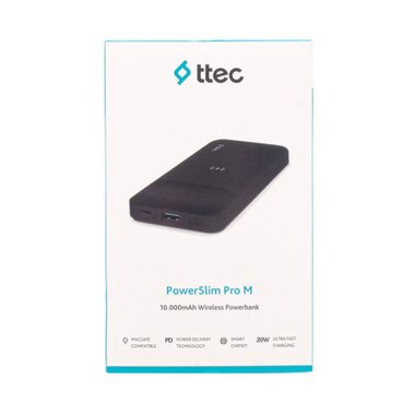 ВЪНШНА БАТЕРИЯ TTEC PowerSlim Pro M 10000 mAh PD, MagSafe съвместимостВЪНШНА БАТЕРИЯ TTEC PowerSlim Pro M 10000 mAh PD, MagSafe съвместимост