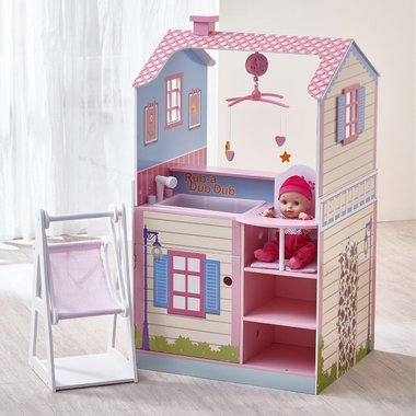  Дървена къща за кукли Teamson Kids 3 VEN-TD-11460A Little World Olivia Детски център за кукли Станция за повиване на кукли