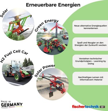 Конструктор Fishertechnik 559879 Green Energy Stem Стем играчка комплект Зелена енергия Соларни модули 