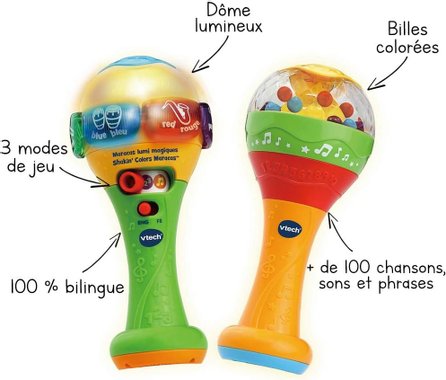 Детска играчка Маракаси VTech 607545 Lumi Magic Maracas Детски дрънкалки бебешка играчка маракас 