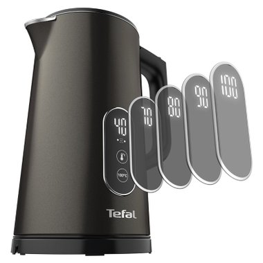 Електрическа канa TEFAL DIGIT KI831E10 5 ТЕМПЕРАТУРНИ НАСТРОЙКИ  1800 W, 1.7 L, КОРПУС НЕРЪЖДАЕМА СТОМАНА, ЧЕРЕН