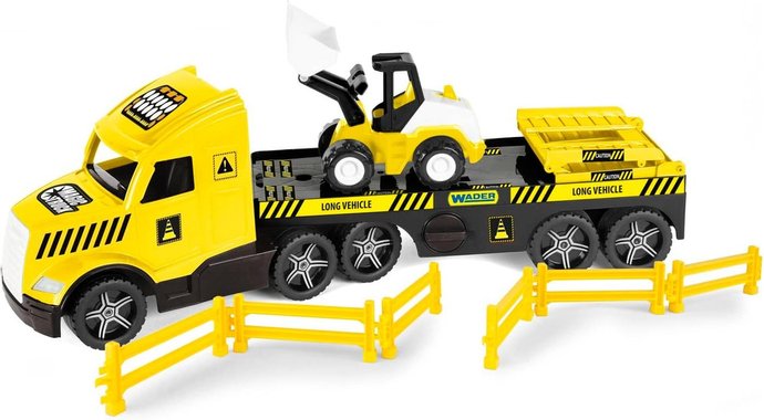 Играчка камион с ремарке и булдозер Wader 36430 Magic Truck 79см детски Камион влекач с булдозер