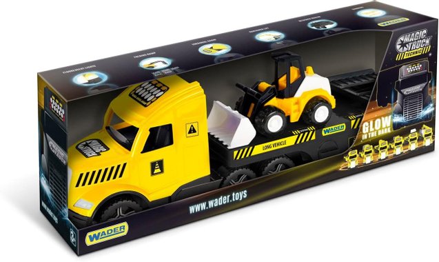 Играчка камион с ремарке и булдозер Wader 36430 Magic Truck 79см детски Камион влекач с булдозер