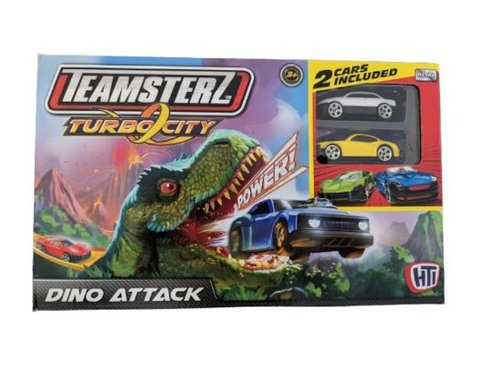 Състезателна писта Teamsterz Turbo City ‎GG00996 Dino Attack Trackset Писта с 2 коли колички