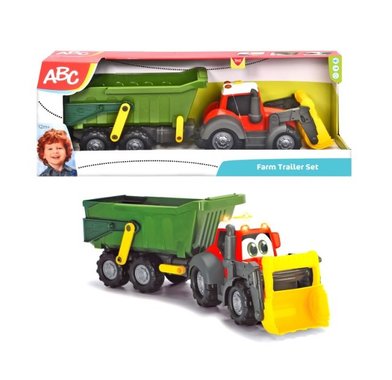 Трактор с голямо ремарке Dickey Toys ABC Tractor Bulldozer 65см детски камион багер с ремарке 