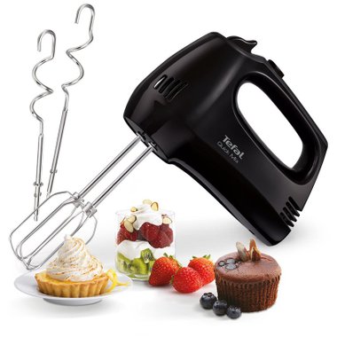 Миксер TEFAL QUICK MIX HT310838 2 БЪРКАЛКИ И 2 КУКИ ЗА ТЕСТО  ЧЕРЕН