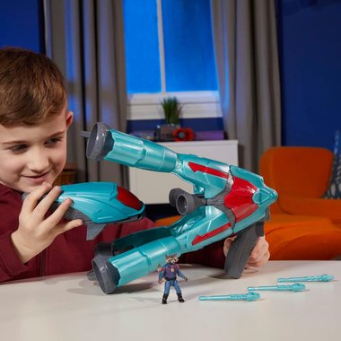 Галактически кораб Пазители на Галактиката 3 Hasbro ‎F6588 Marvel с бластер фигурка Ракета 