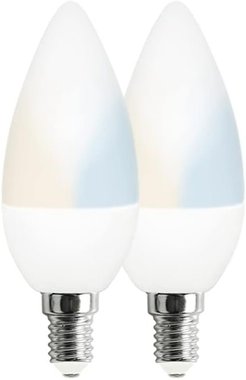 Led крушка 2 броя CCT Garza 480060 димируеми C37 E14 5.5W 6500K Smart Wi fi крушки лампи осветление