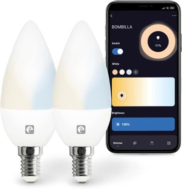 Led крушка 2 броя CCT Garza 480060 димируеми C37 E14 5.5W 6500K Smart Wi fi крушки лампи осветление