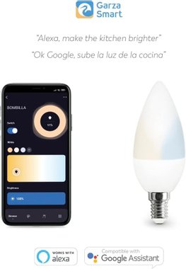 Led крушка 2 броя CCT Garza 480060 димируеми C37 E14 5.5W 6500K Smart Wi fi крушки лампи осветление