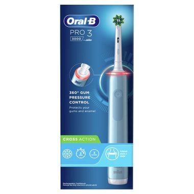 Електрическа четка за зъби ORAL B PRO 3000  Брой режими на работа 3, Работа с едно зареждане до: 56 мин