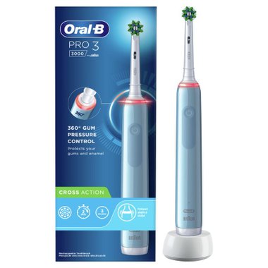 Електрическа четка за зъби ORAL B PRO 3000  Брой режими на работа 3, Работа с едно зареждане до: 56 мин