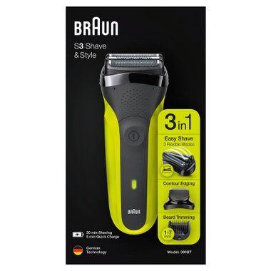 Самобръсначка BRAUN 300BT BLK/GRN  ВИБРАЦИОННИ